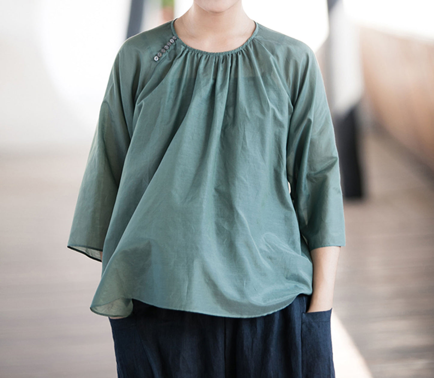 edoa Flared Trapeze Blouse