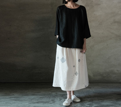 edoa Cracked Mud Silk 3/4 Sleeve Tee