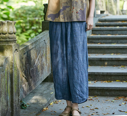 edoa Crinkled Tie Dyied Linen Pants