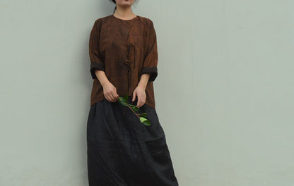 edoa Cracked Mud Silk Summer Jacket