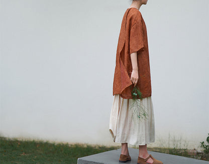 edoa Loose Fitting Mud Silk Tunic 