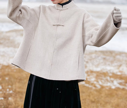 edoa Double Faced Wool Chinese Coat