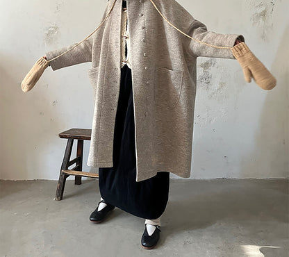 edoa Winter Boiled Wool Oversized Coat