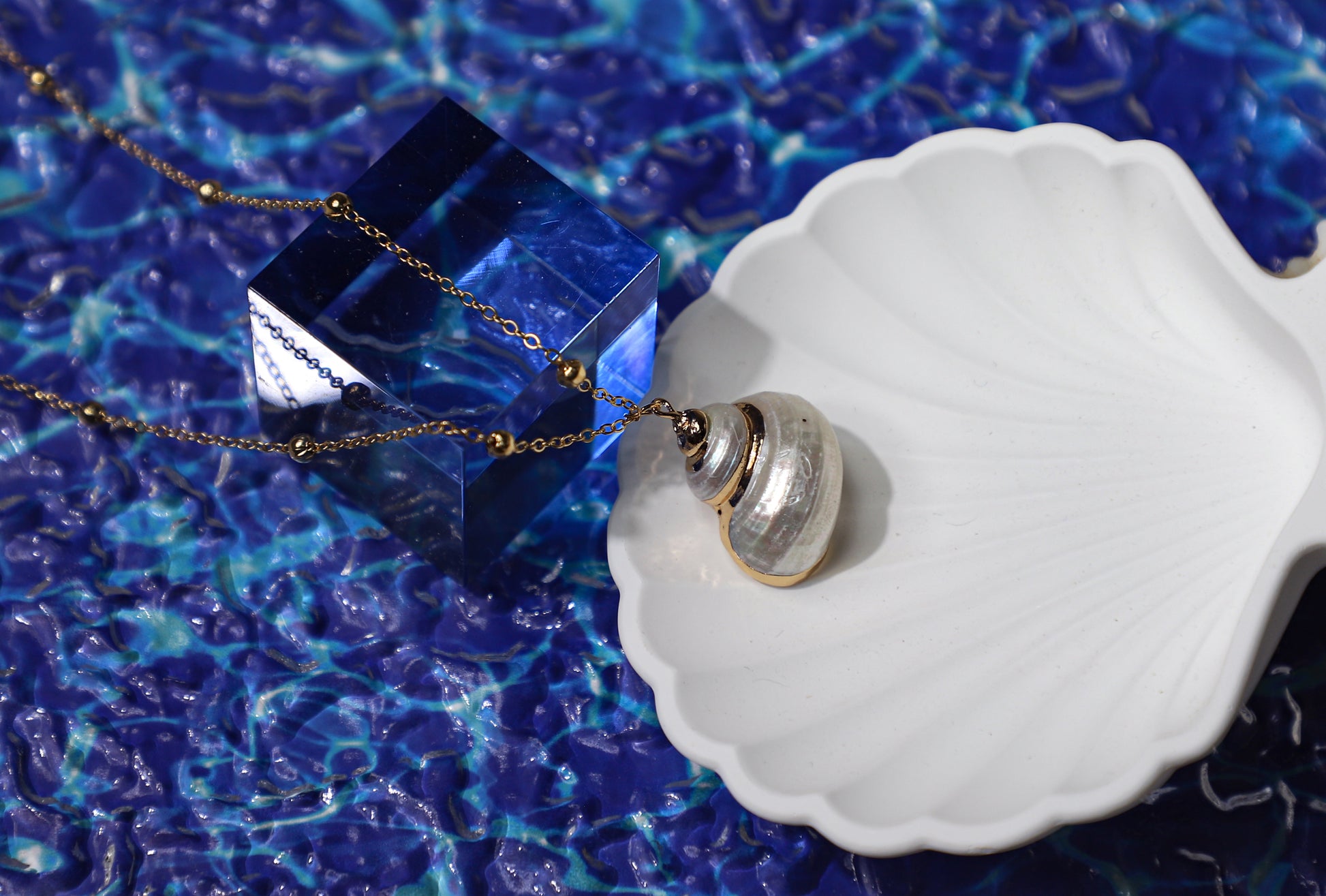edoa Riviera Gold Dipped Conch Necklace