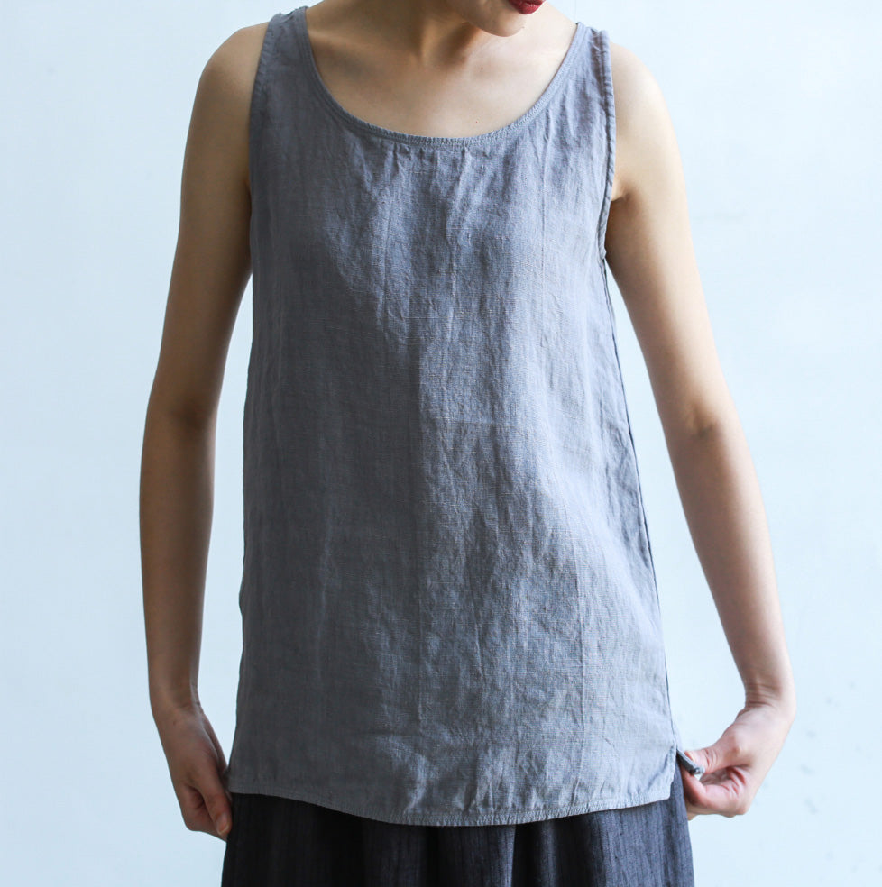 edoa White Washed Linen Tank Top
