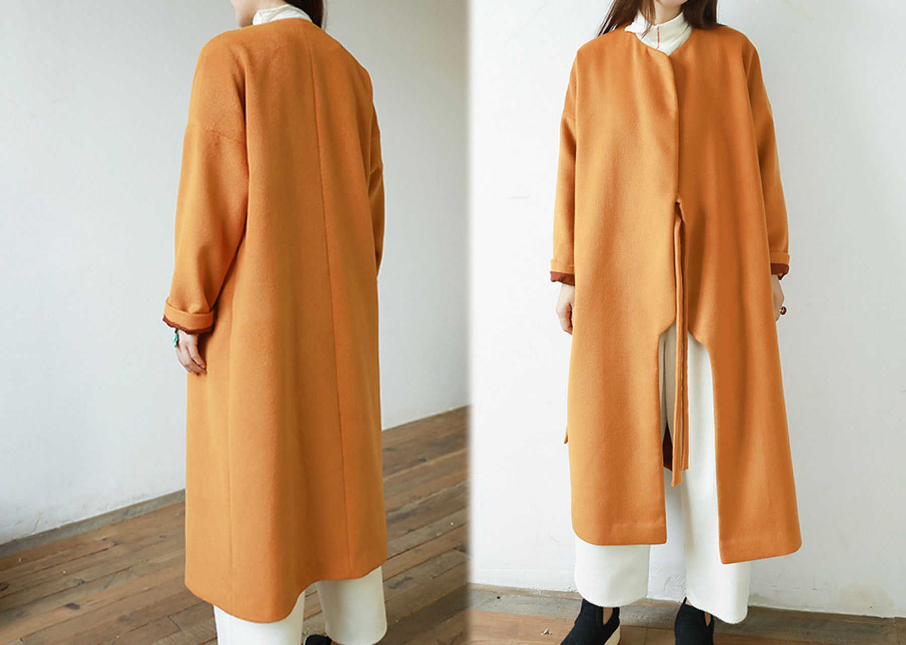 edoa Minimalist Zen Wool Coat