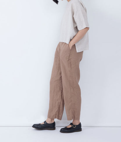 edoa Loose Fitting Linen Tapered Pants