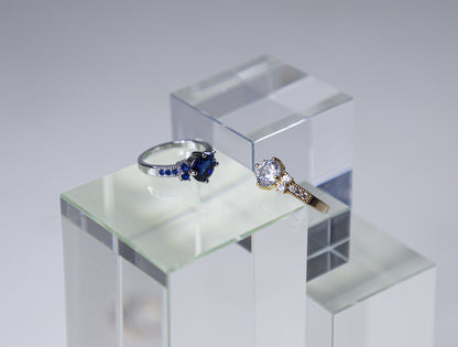 edoa Minimalist Dainty Pavé Birthstone Ring