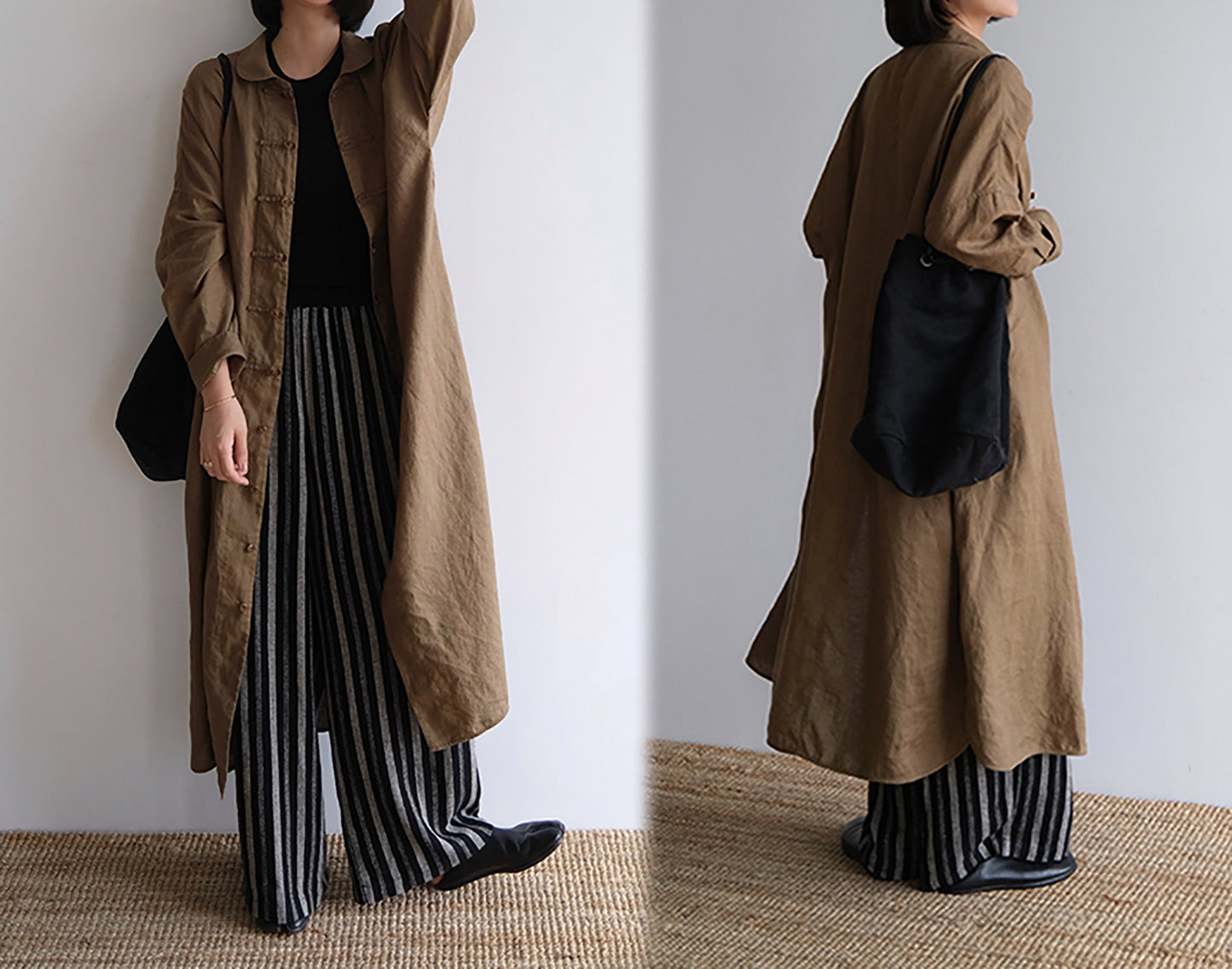 edoa Chinese Linen Shirt Coat 