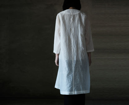 edoa Silk Linen Blend 3/4 Sleeve Dust Coat 