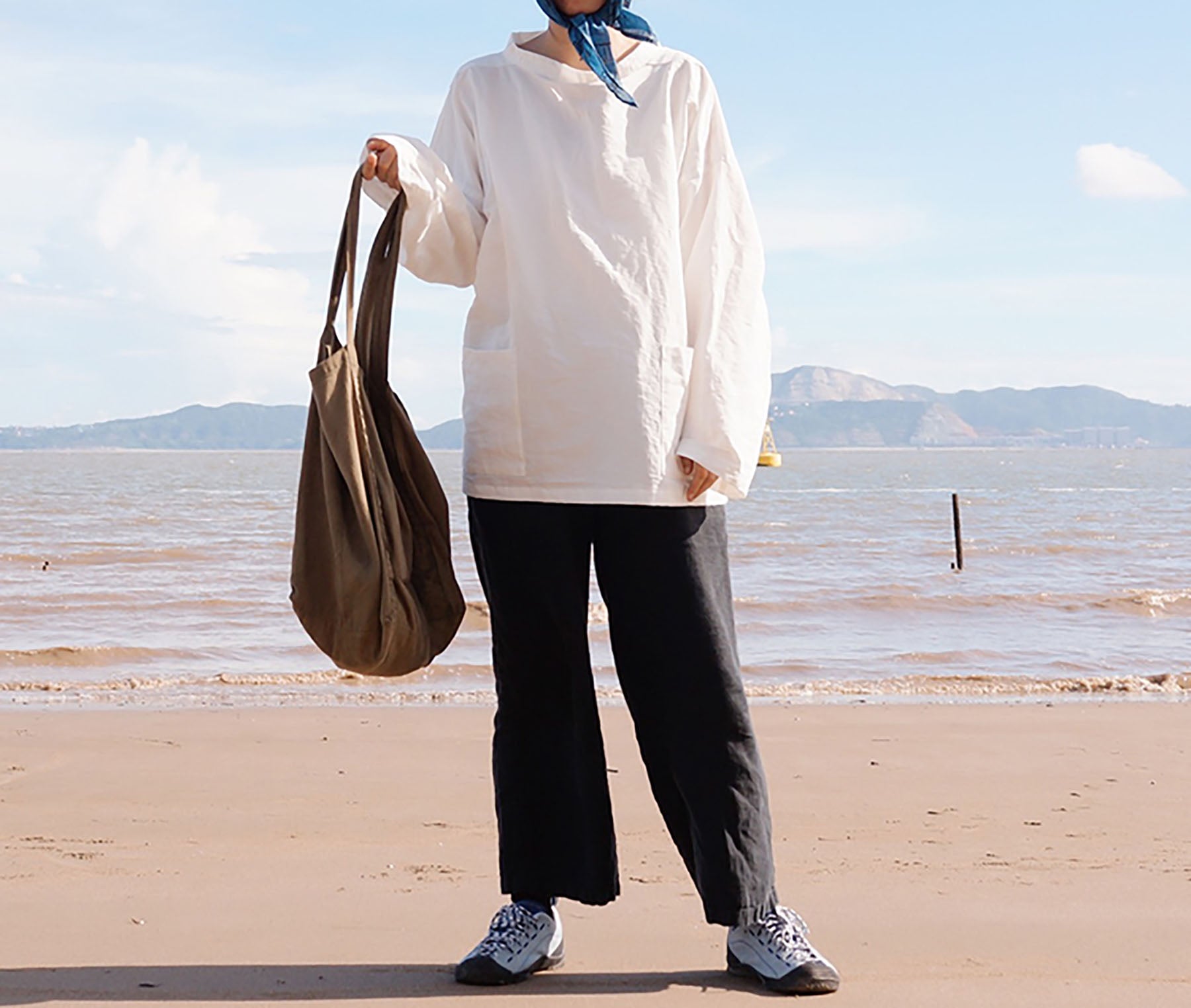 edoa White Linen Fishermen's Smock