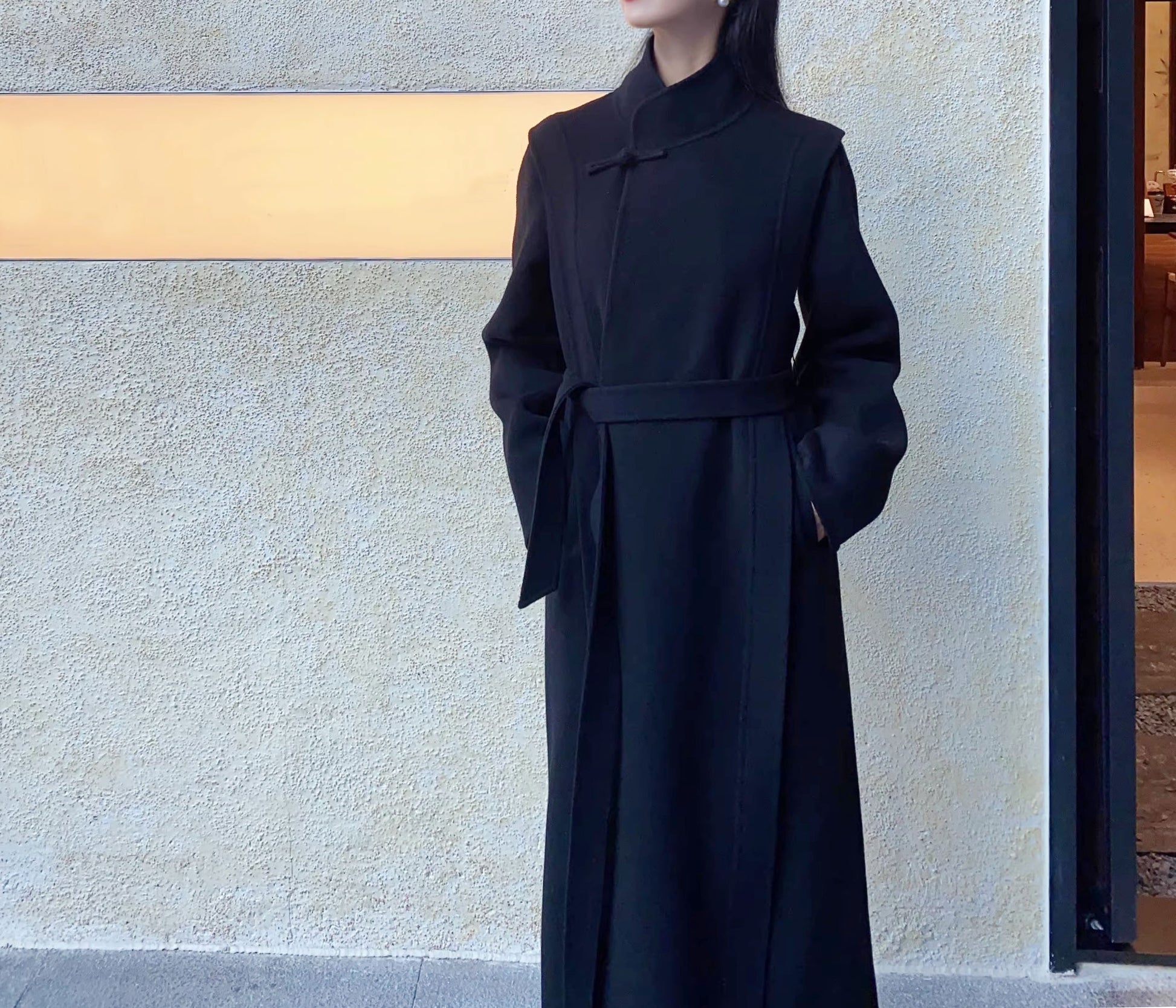 edoa Double Faced Wool New Chinese Style Coat