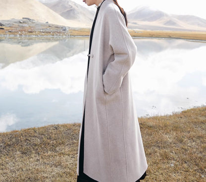 edoa Minimalist Modern Chinese Double Face Wool Coat