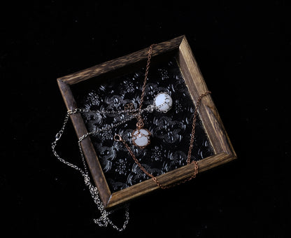 edoa Captured Moon Natural White Crystal Necklace