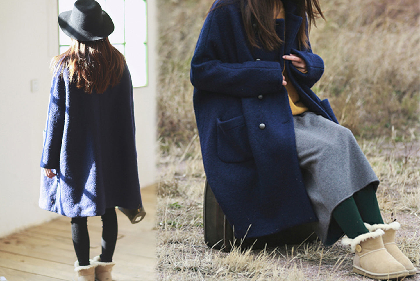 edoa  Loop-Yarns Wool Oversized Coat 