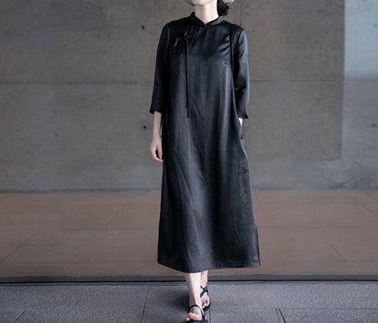 edoa Mud Silk Satin Qipao