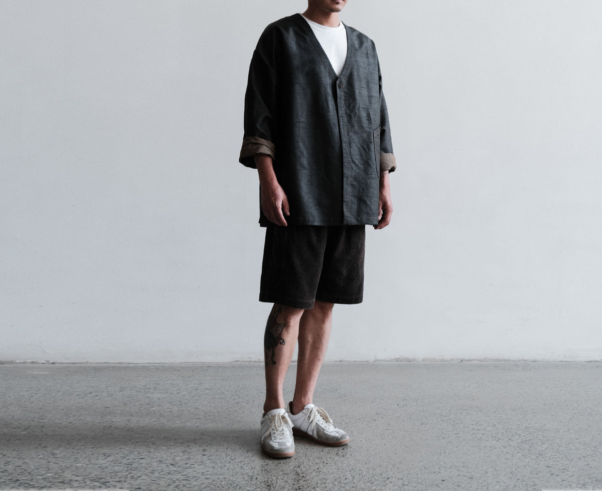 edoa Heavy Weight Mud Tussah Silk Shorts