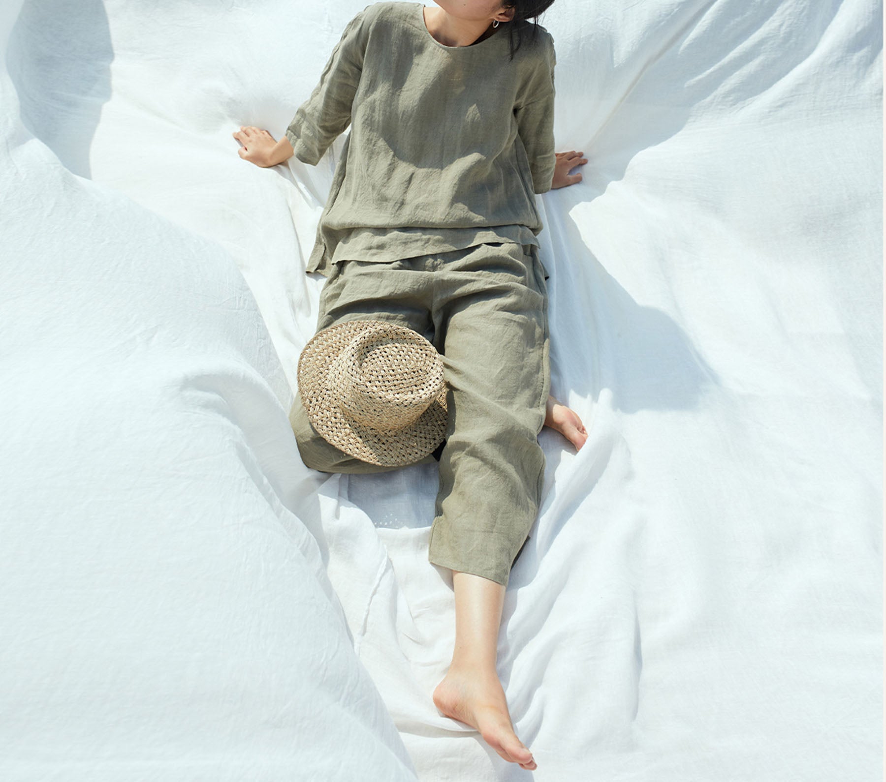 edoa Stay at Home Washed Linen Loungewear 