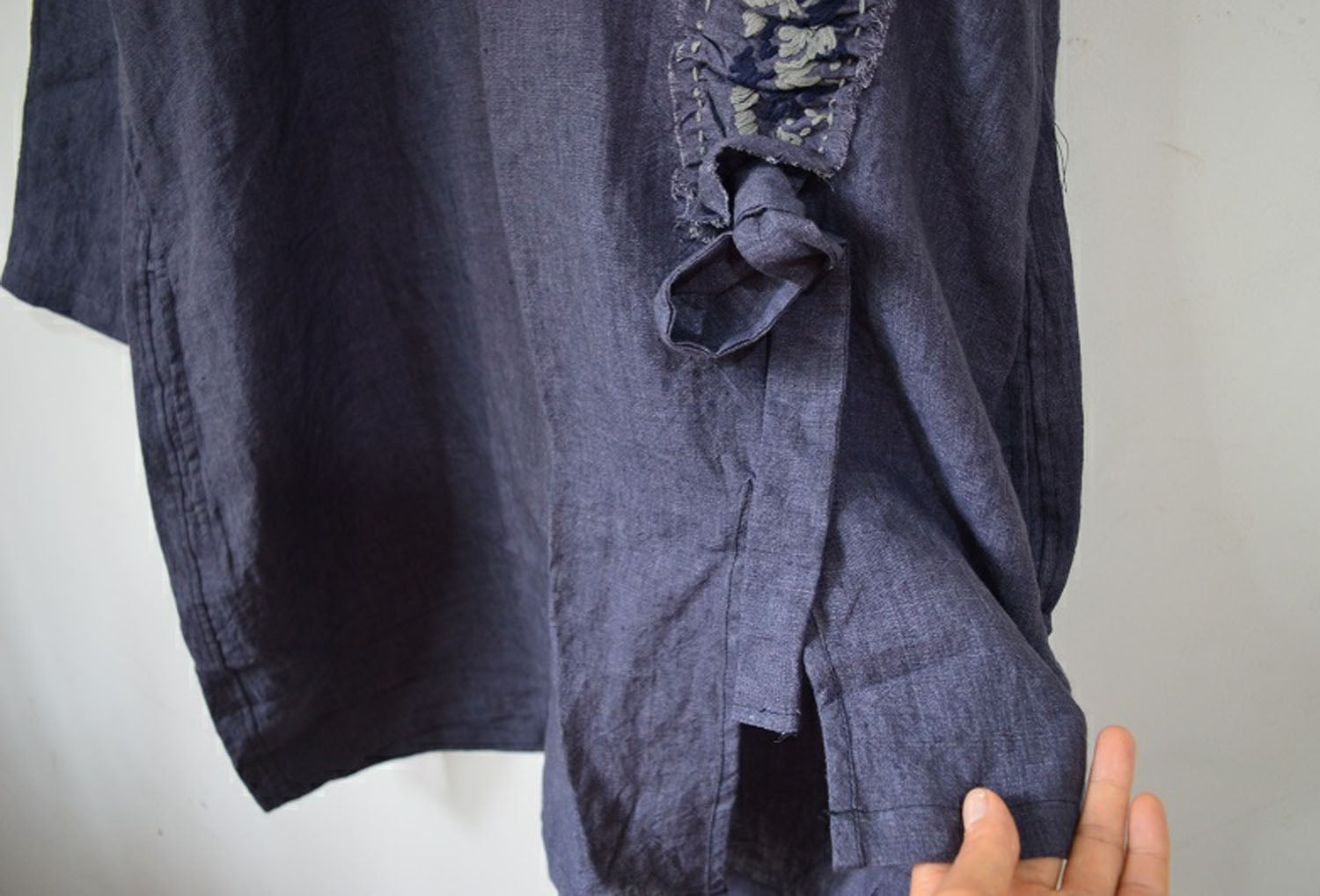 edoa Pinktucked Linen Tunic Top