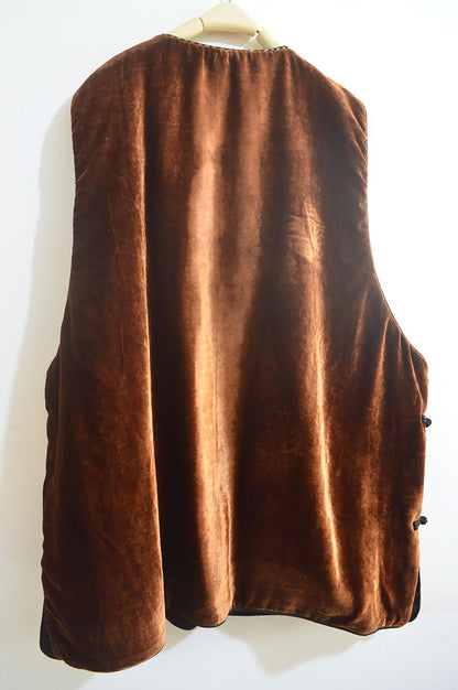 Mud Silk Velvet Padded Chinese Vest to0169 X302