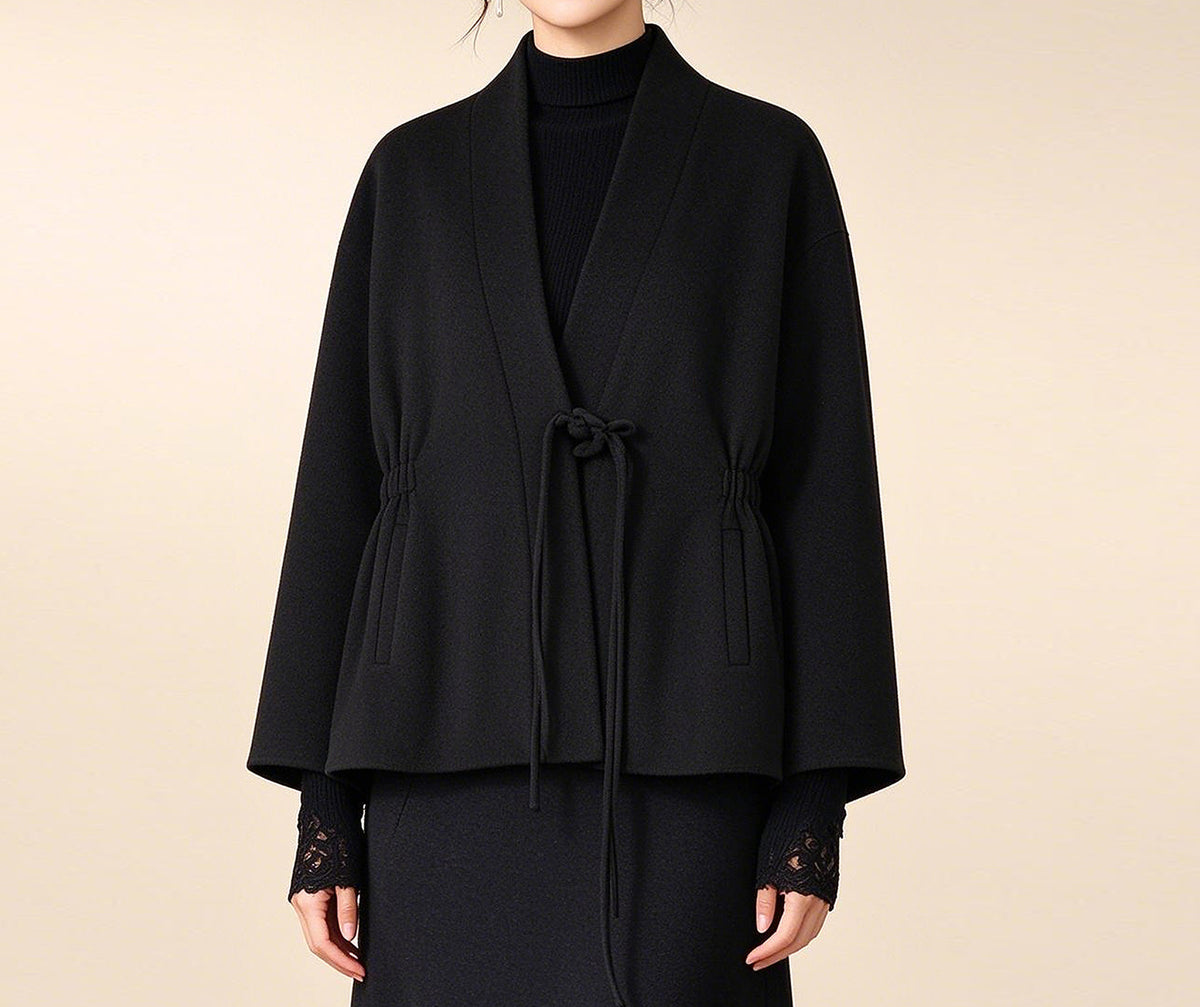 edoa Winter Boiled Wool Chinese Coat