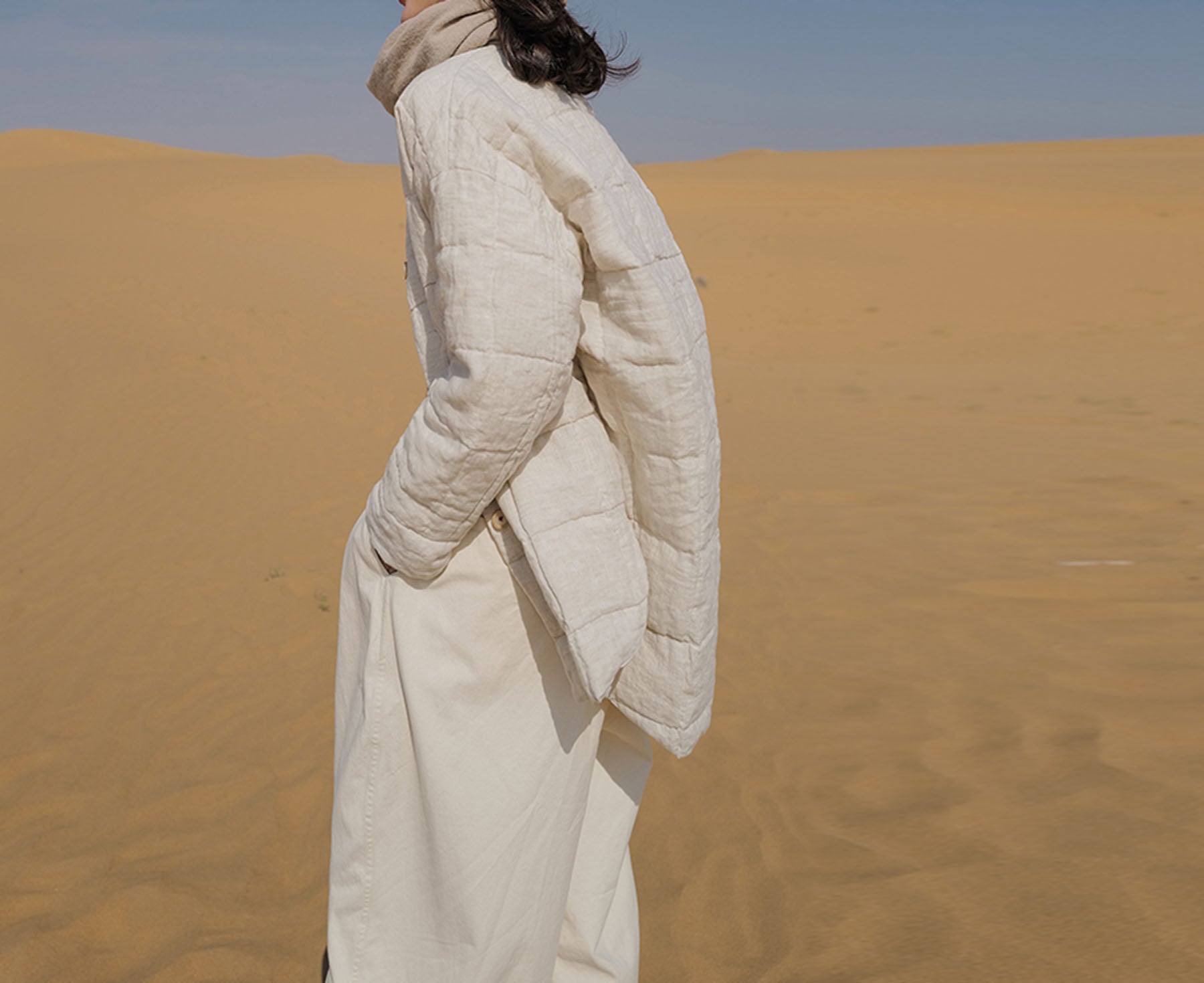 edoa Reversible Linen Down Jacket