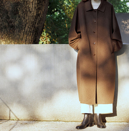 edoa Minimalist Double Faced Wool Oversized Coat 
