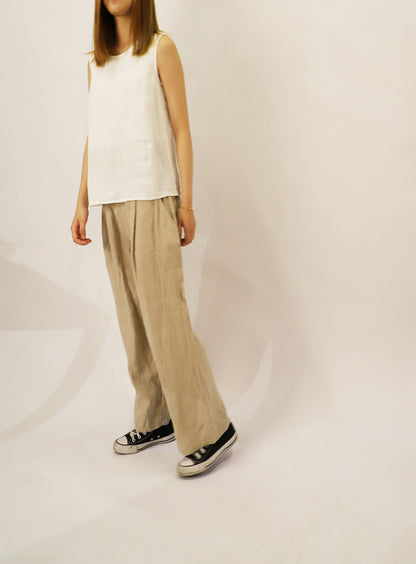 edoa Washed Linen Cross Back Tank