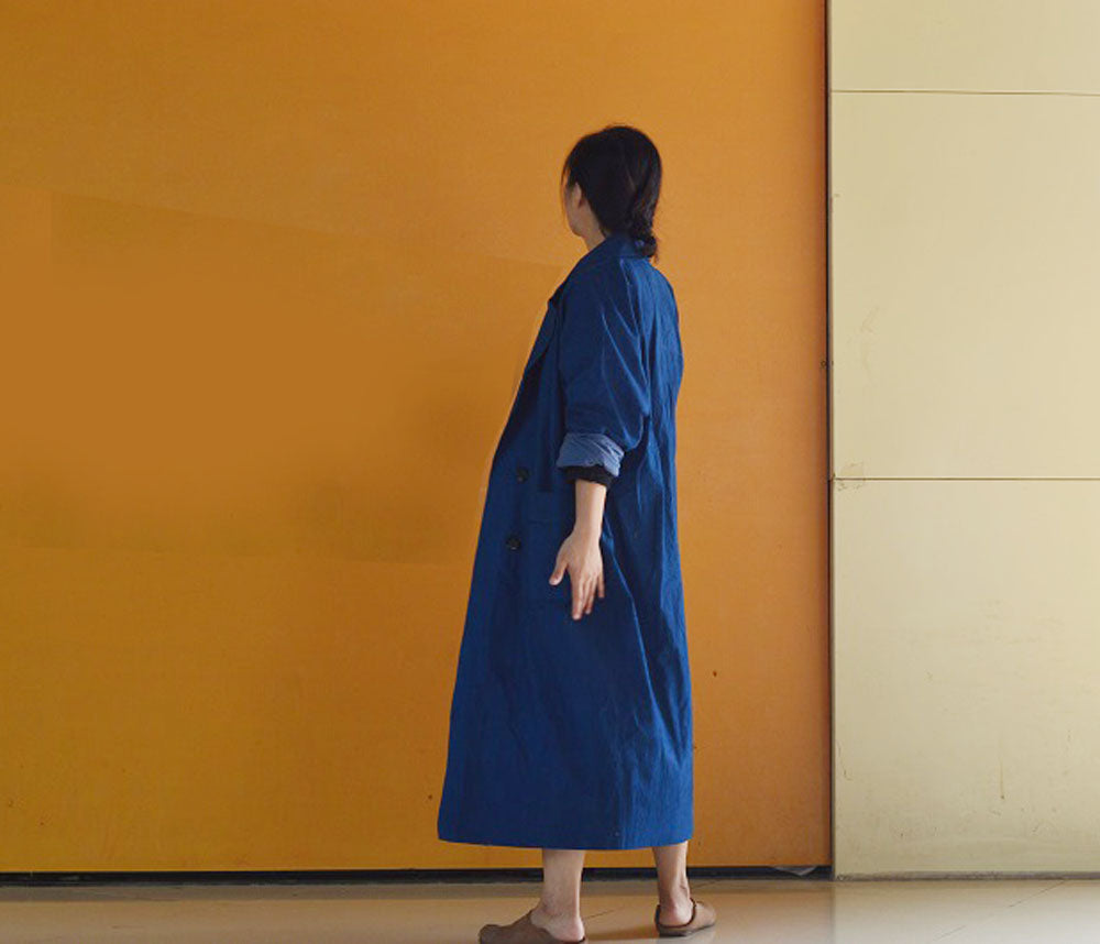 edoa Double Breasted Plant dyed Cotton Trench Coat 