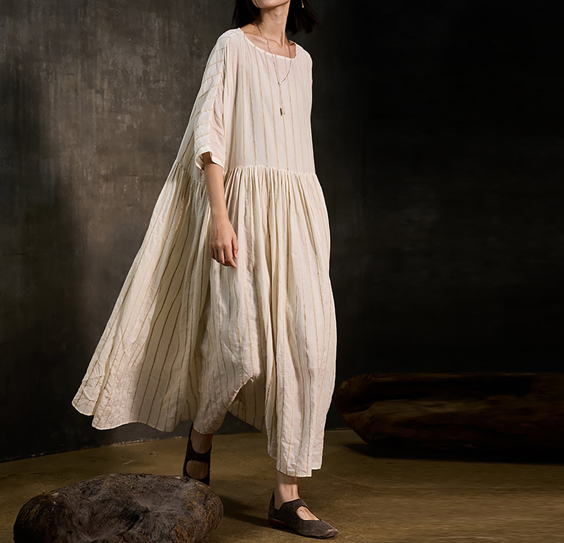 edoa Oversized Striped Dress 