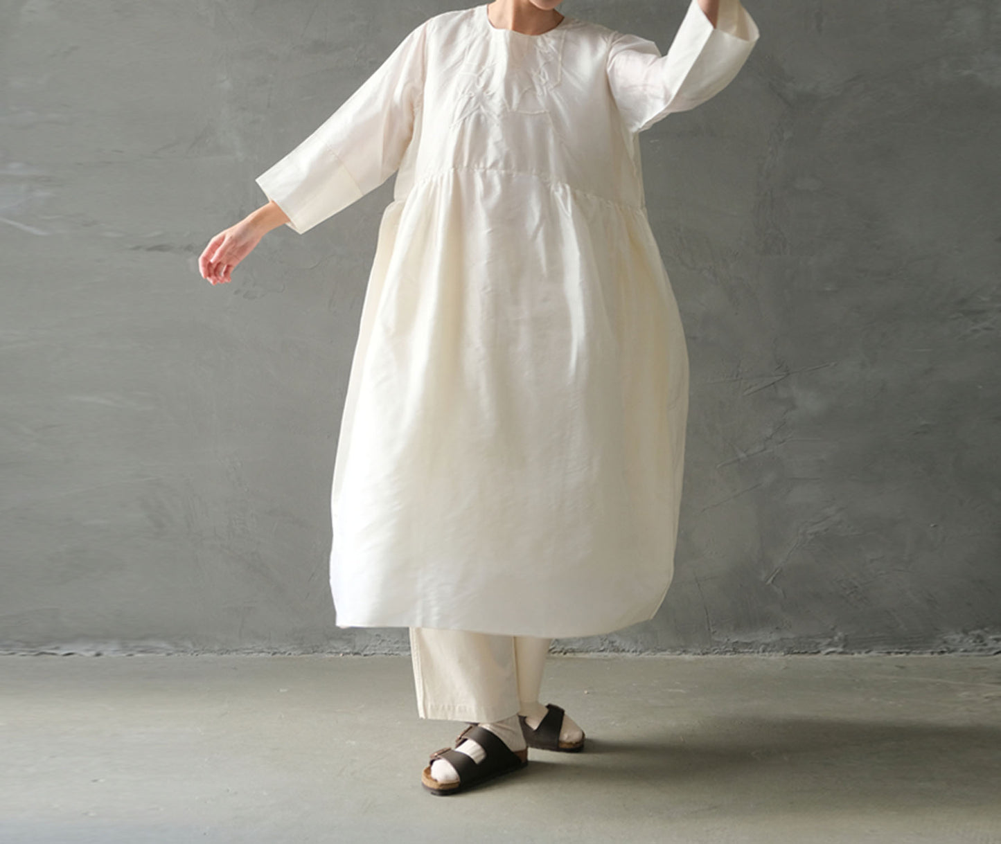 edoa Dupion Silk Minimalist Dress