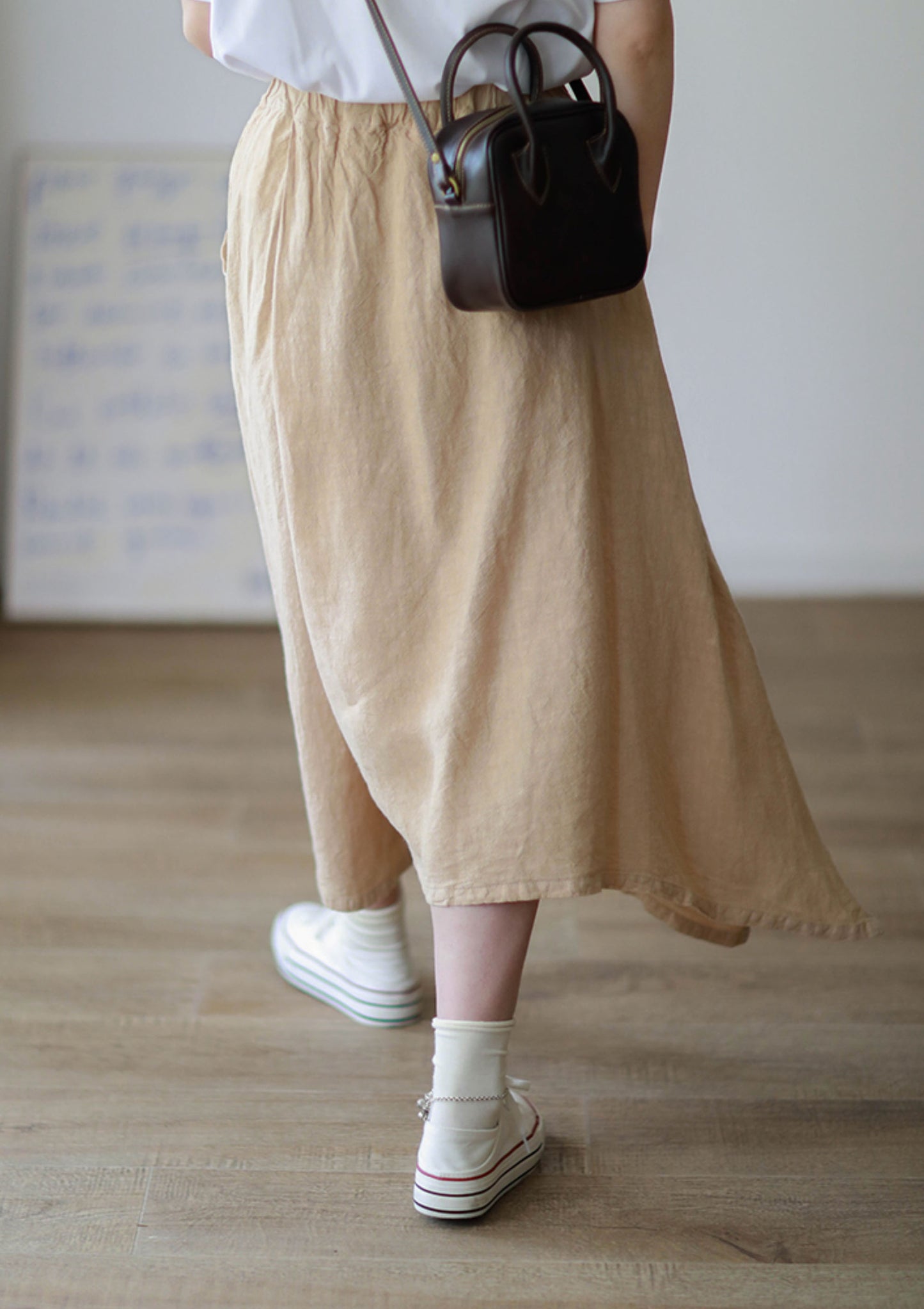 edoa Linen Asymmetric Skants 