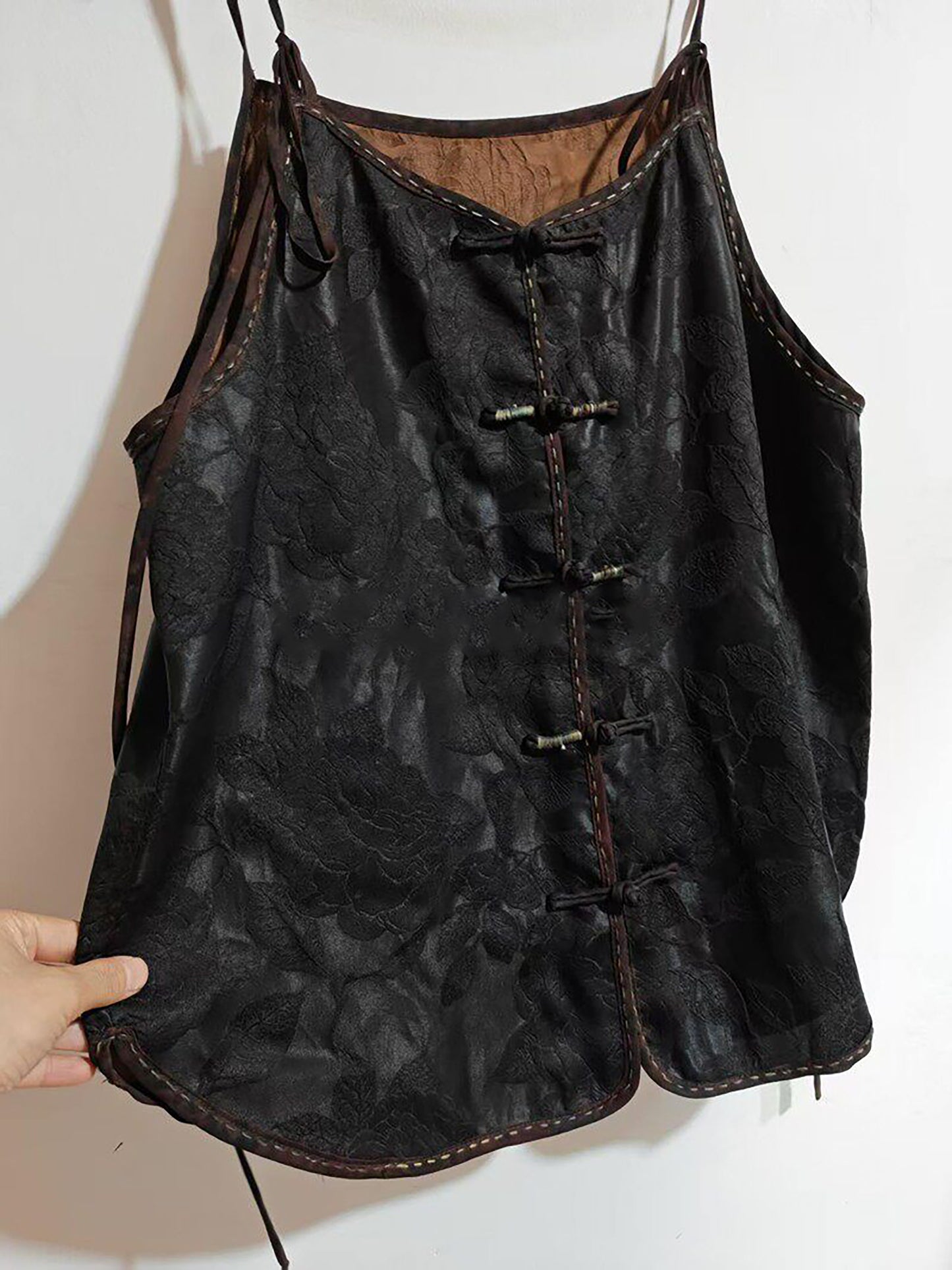 Mud Silk Jacquard Dudou Inspired Cami Top to0318 X316