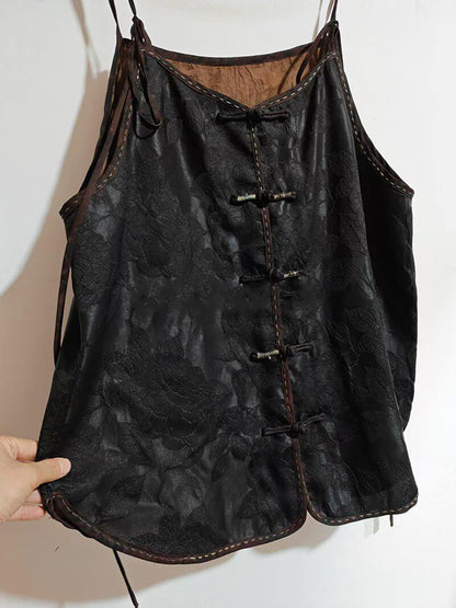 Mud Silk Jacquard Dudou Inspired Cami Top to0318 X316