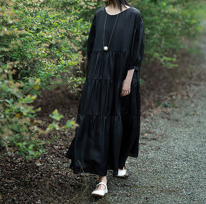 edoa Cake Silk Tiered Dress
