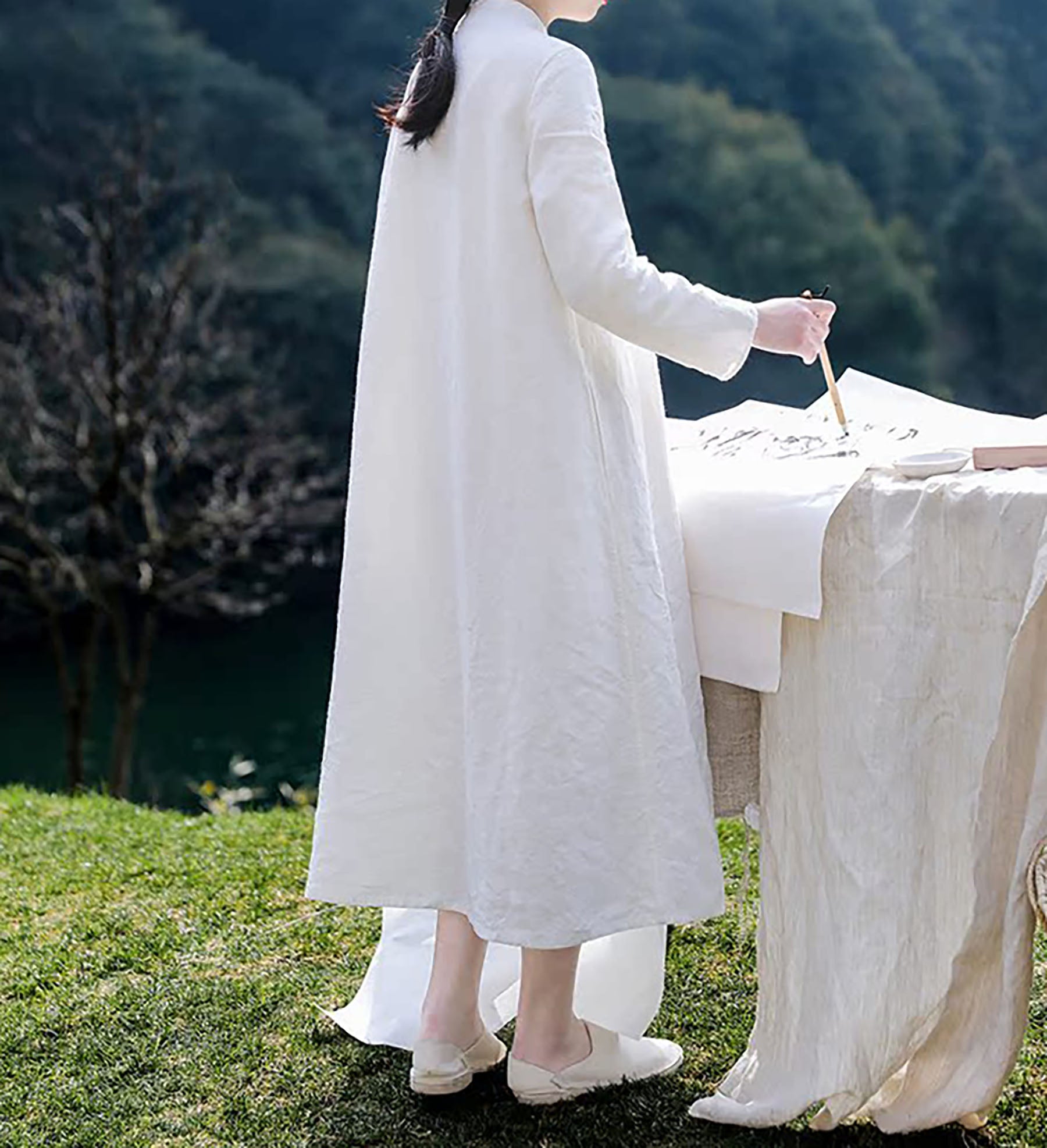 edoa Linen Modern A-line Cheongsam