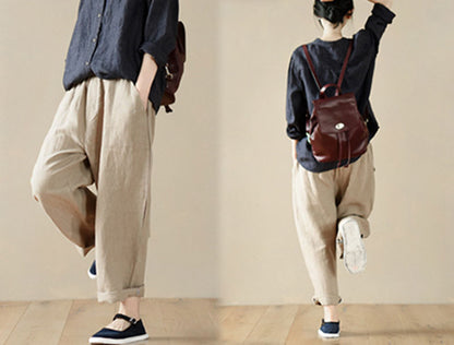 edoa Tapered Boyfriend Washed Linen Pants