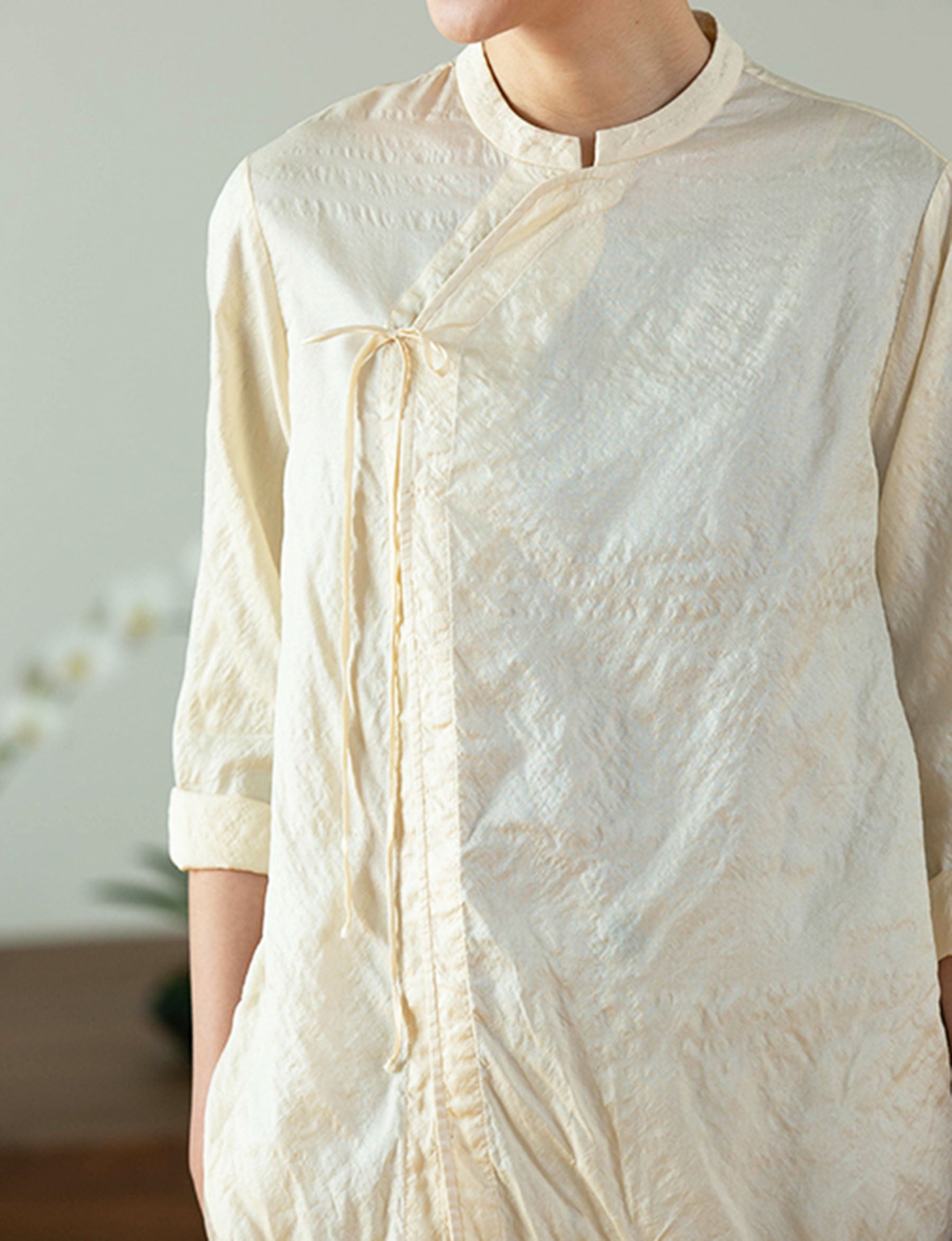 edoa Tussah Silk Chinese Blouse 
