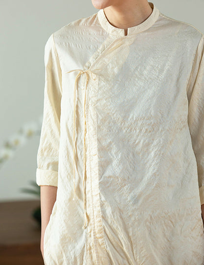 edoa Tussah Silk Chinese Blouse 