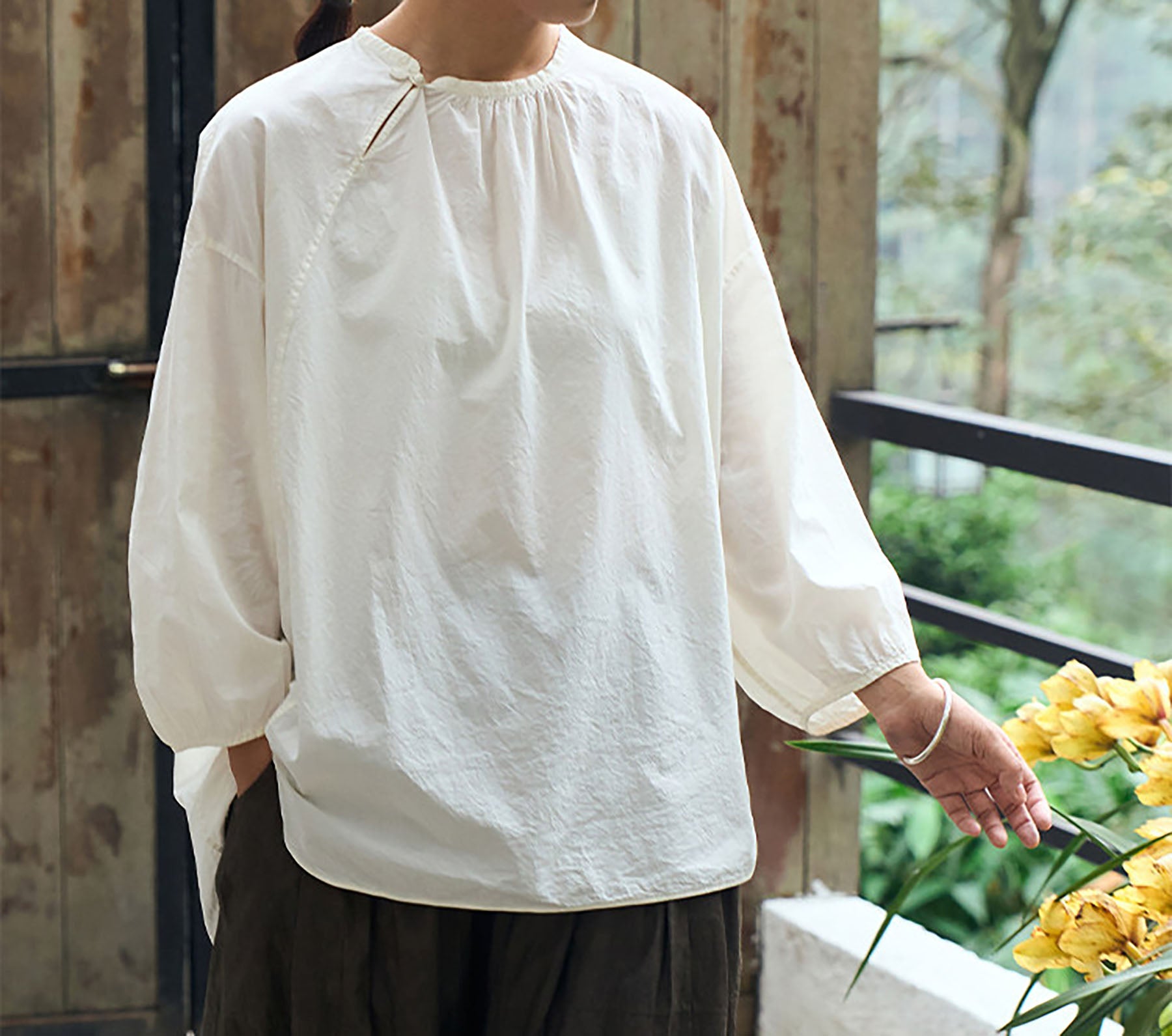 edoa High Density Japanese Cotton Poplin Pullover Shirt