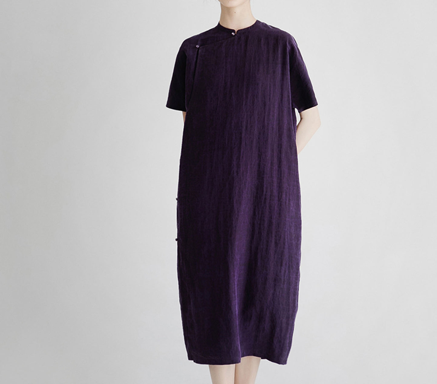 edoa Cracked Mud Silk Qipao 