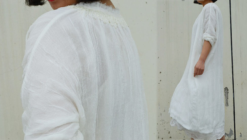 edoa Layered Mulberry Silk Fairy Dress 