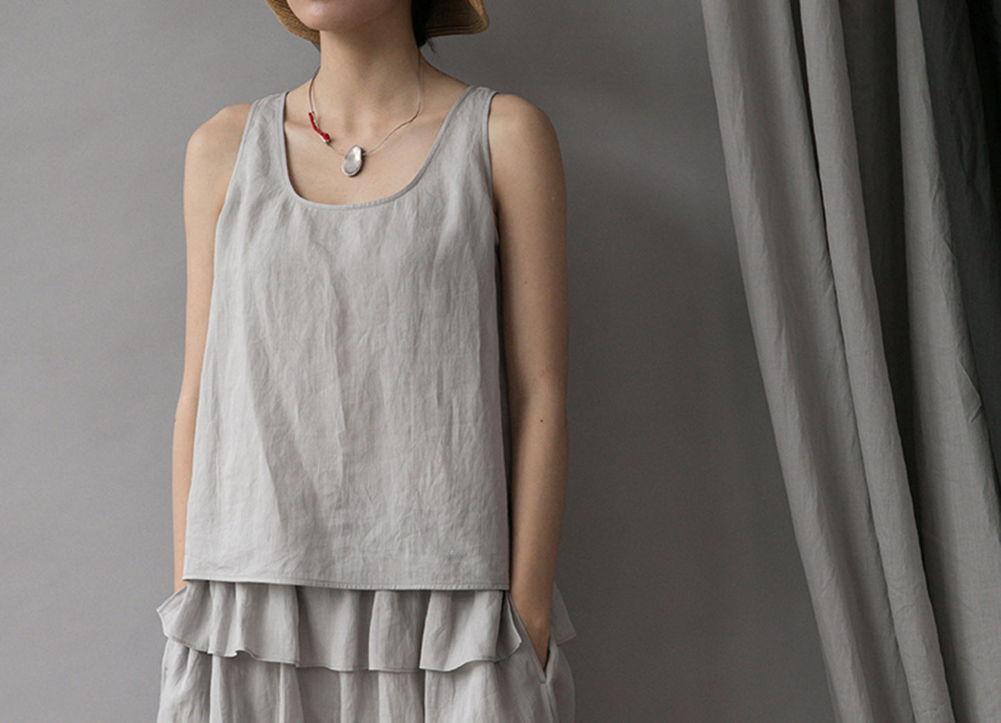 edoa Thin Ramie Tank Top