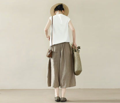 edoa Free Size Loose Fitting Linen Pants