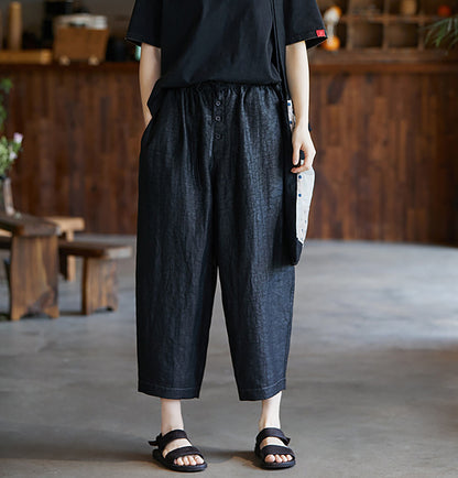 edoa Cracked Mud Silk Tapered Pants