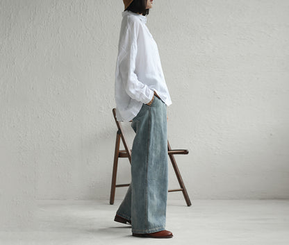edoa  Loose Linen Shirt