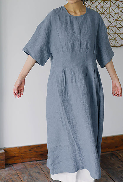 edoa Linen Kaftan Dress with Detachable Belt