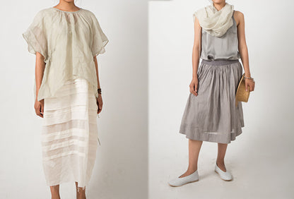 edoa High Counted Ramie Smock Tunic