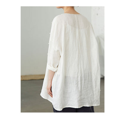 edoa Off White French Linen Jacket