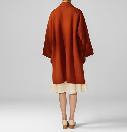 edoa Chinese Style Double-faced Wool Coat 